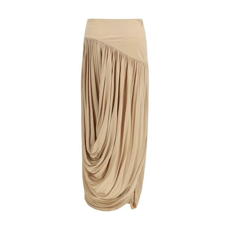 Ferragamo Beige Viscose Peplum Skirt for Women