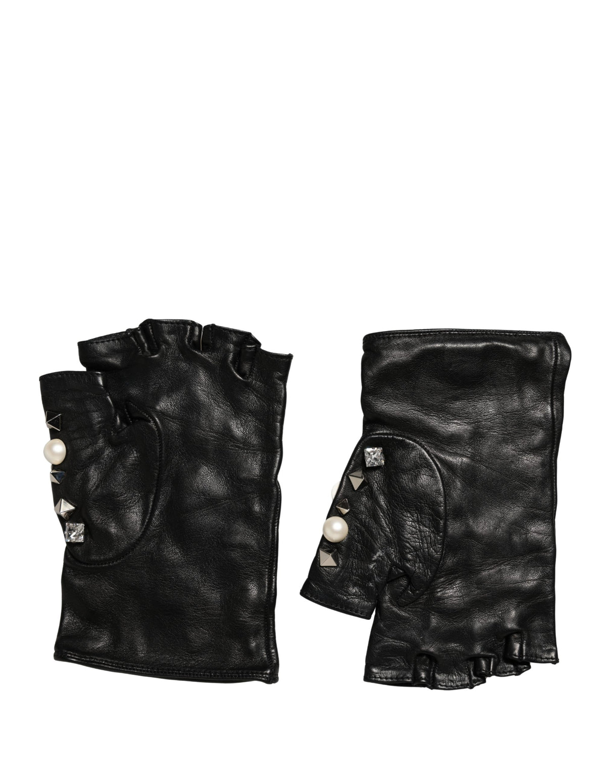 Gants courts Dolce & Gabbana ornés de perles noires