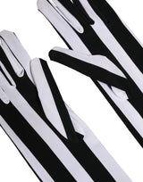 Dolce & Gabbana Black White Stripes Elbow Length Gloves
