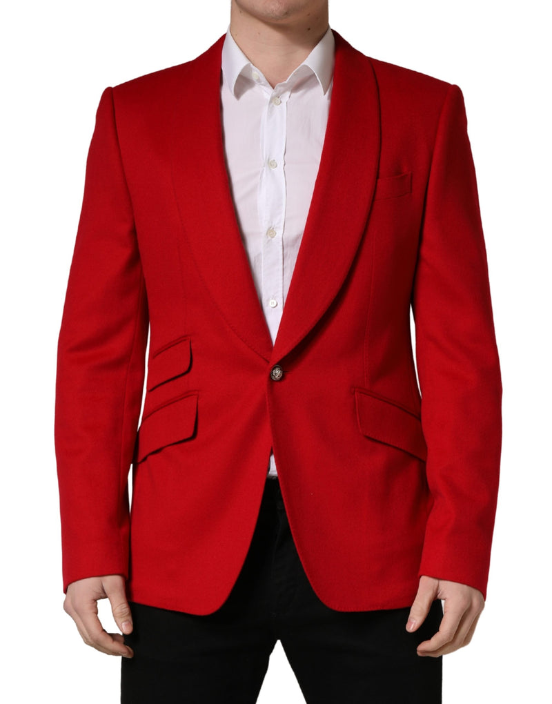 Dolce & Gabbana Rode Kasjmier Single Breasted Jas Blazer