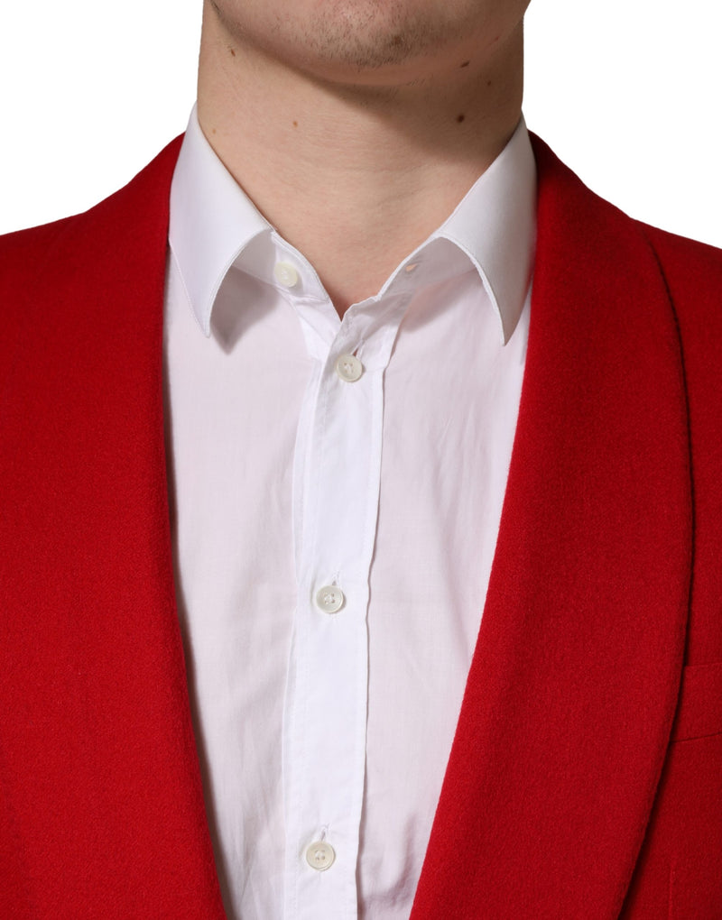 Dolce & Gabbana Rode Kasjmier Single Breasted Jas Blazer