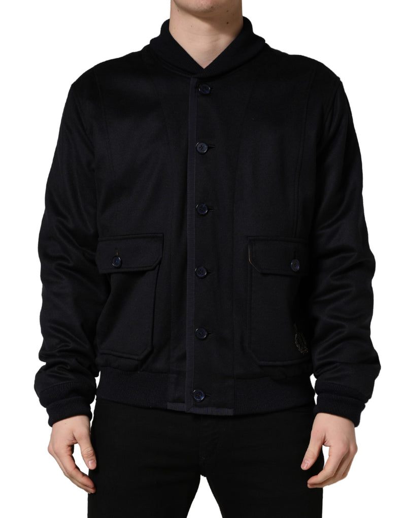 Veste en cachemire noir tricoté à boutons Dolce & Gabbana