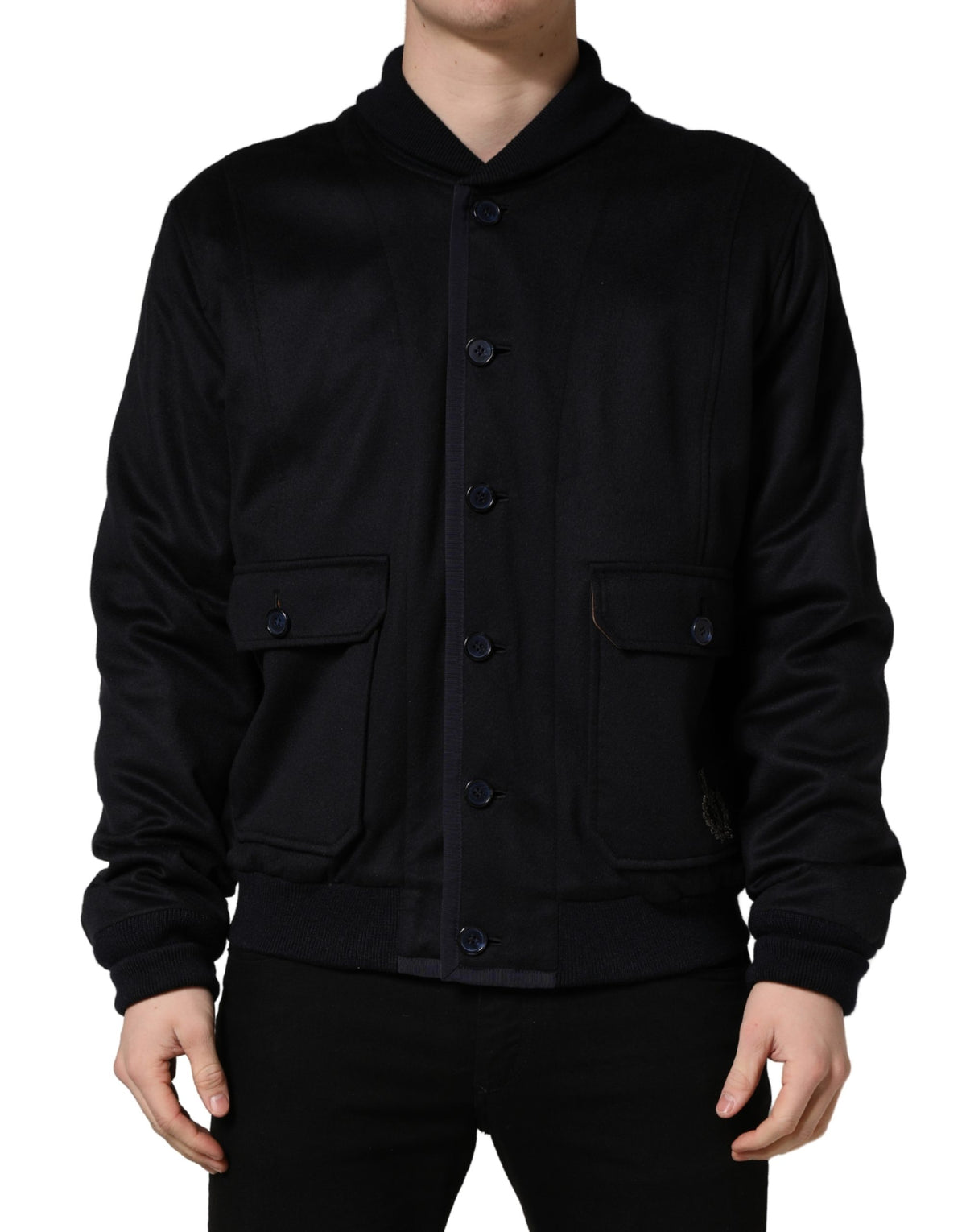 Veste en cachemire noir tricoté à boutons Dolce & Gabbana