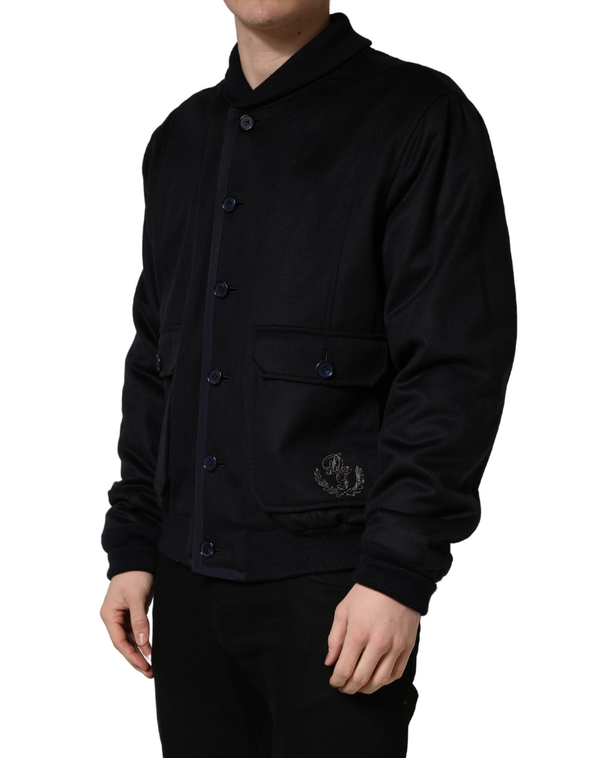 Veste en cachemire noir tricoté à boutons Dolce & Gabbana