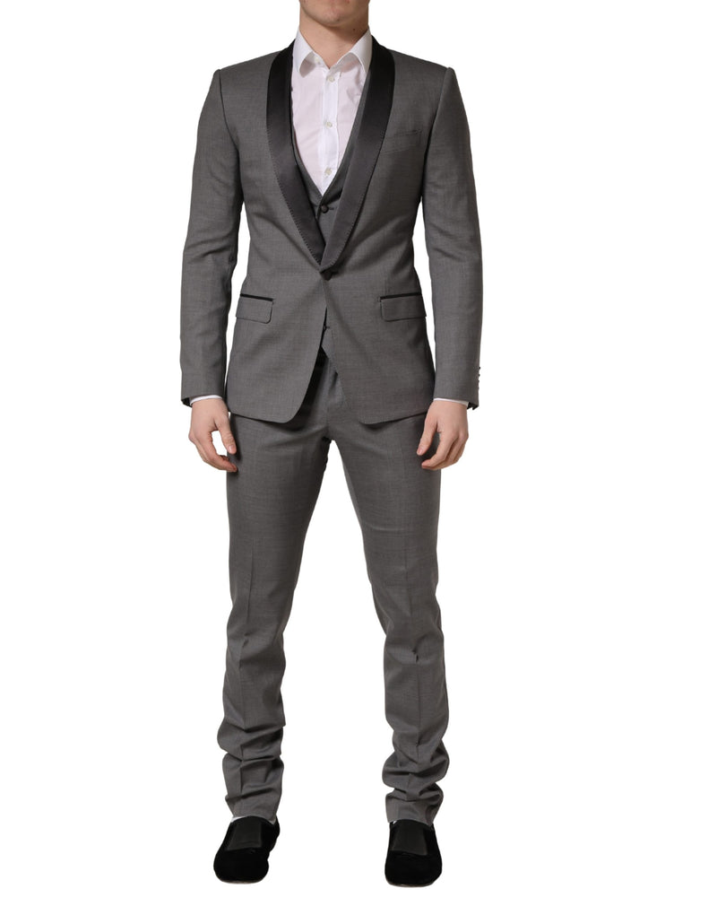 Dolce & Gabbana Gray Wool Single Breasted 3PC Suit