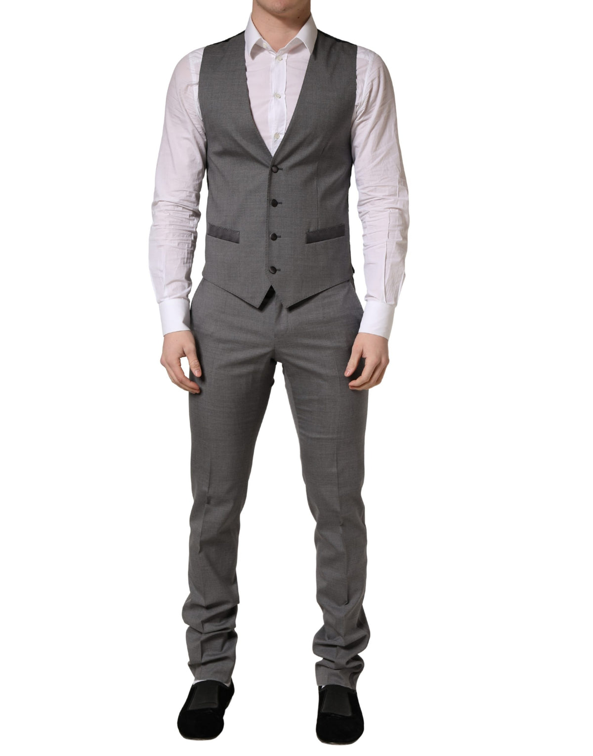 Dolce & Gabbana Gray Wool Single Breasted 3PC Suit