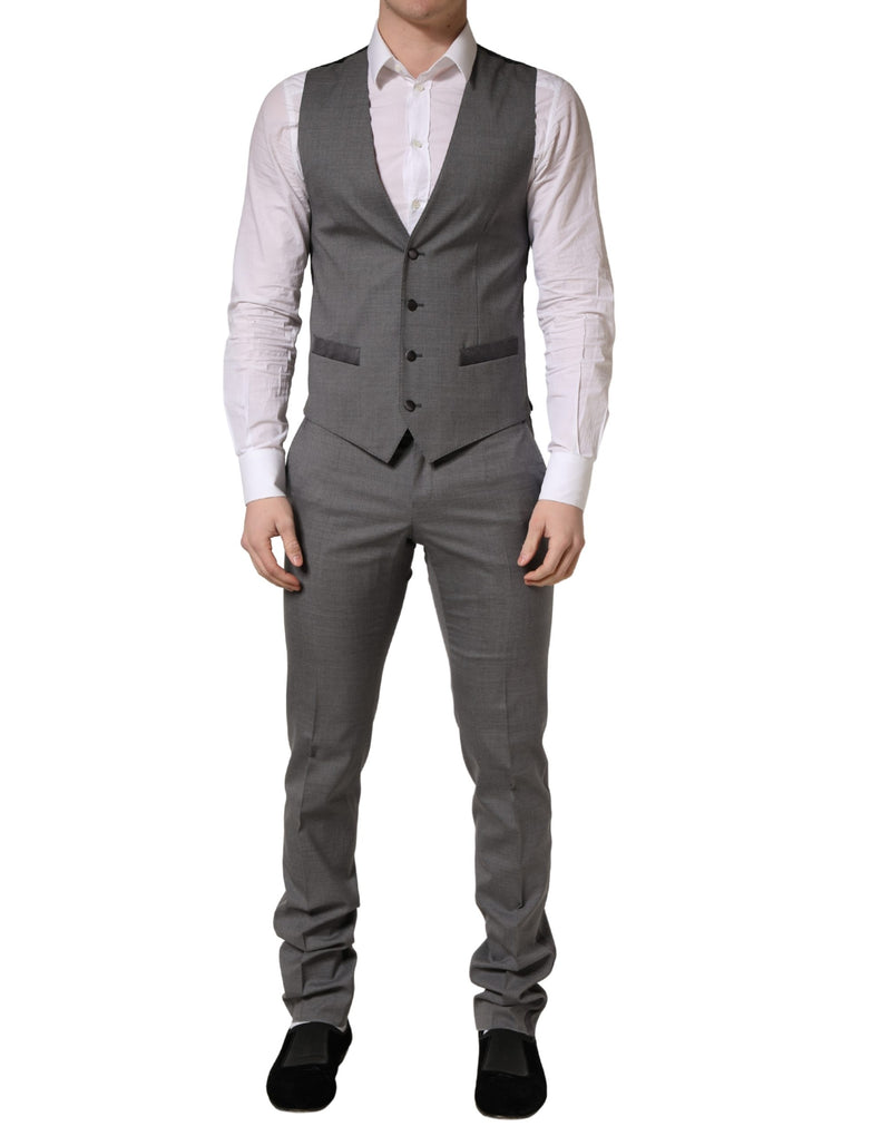 Dolce & Gabbana Gray Wool Single Breasted 3PC Suit