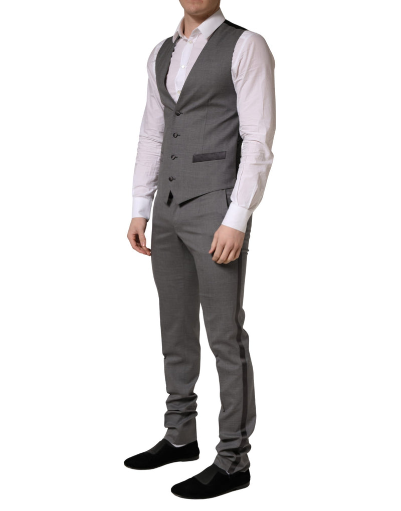 Dolce & Gabbana Gray Wool Single Breasted 3PC Suit