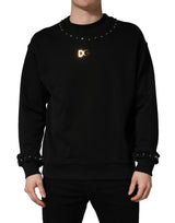 Pull Dolce & Gabbana en coton noir orné