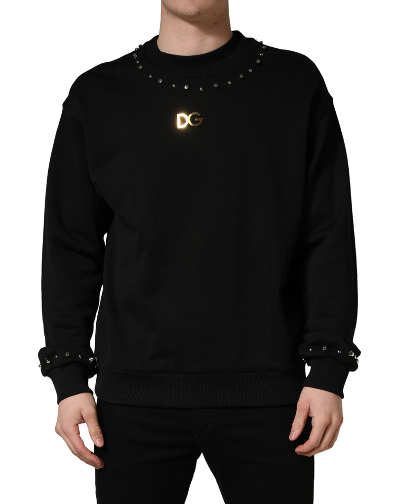Dolce & Gabbana Zwart Katoenen Sweatshirt Met Versiering