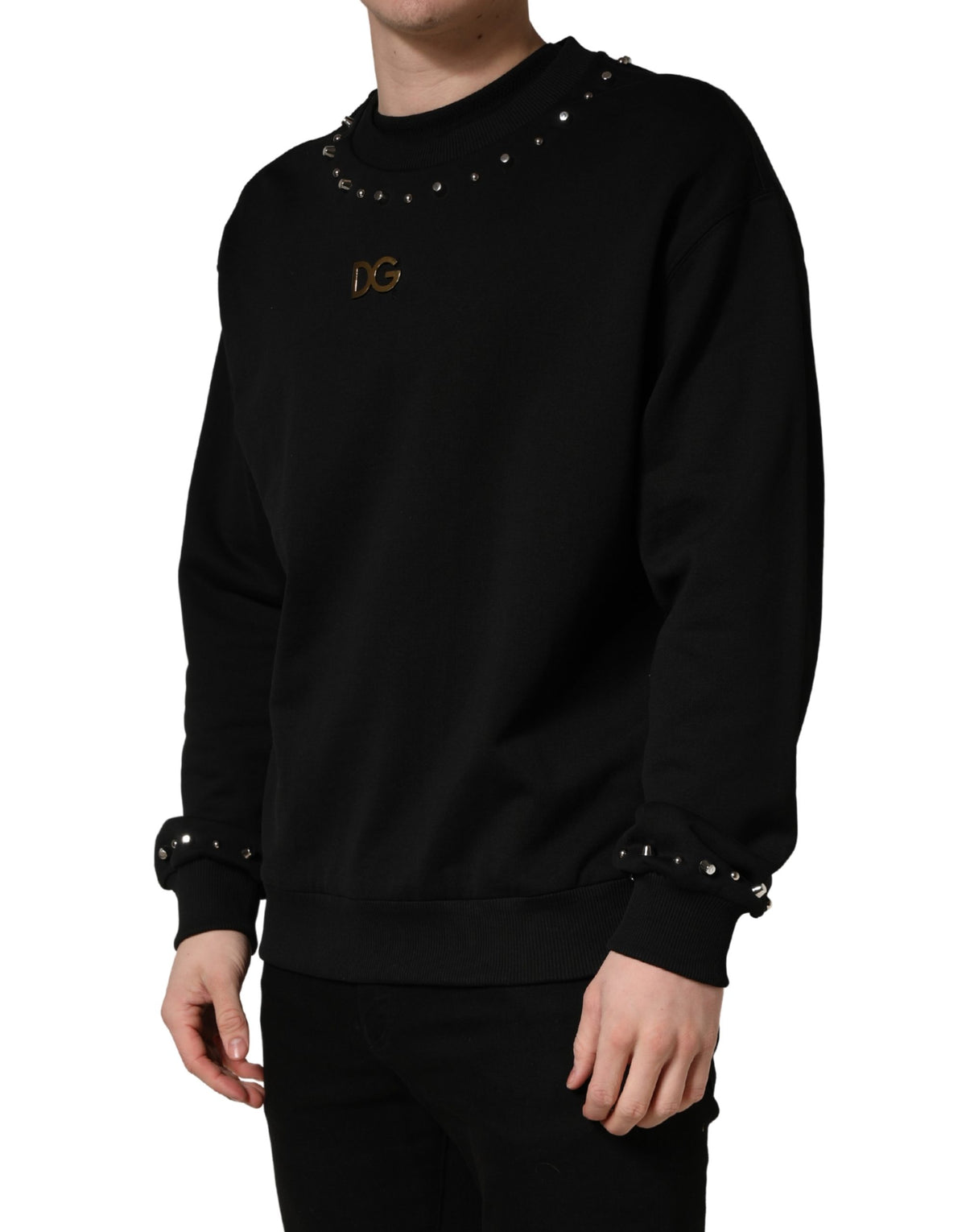 Pull Dolce & Gabbana en coton noir orné