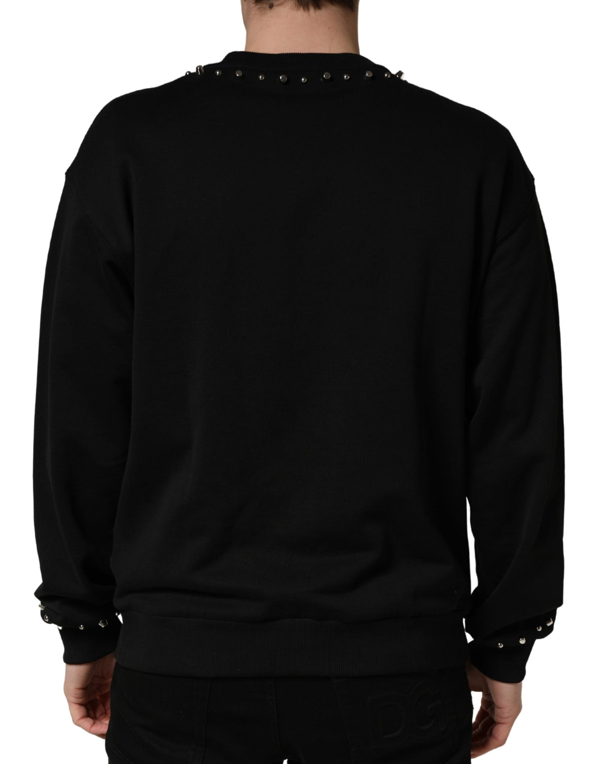 Pull Dolce & Gabbana en coton noir orné