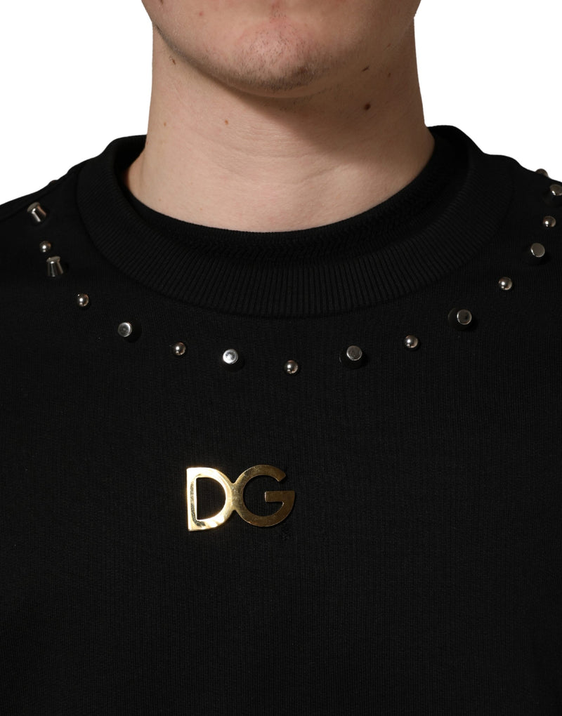Dolce & Gabbana Zwart Katoenen Sweatshirt Met Versiering