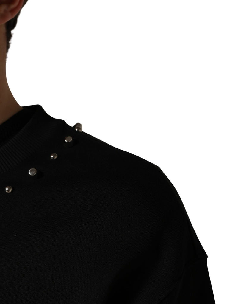 Dolce & Gabbana Zwart Katoenen Sweatshirt Met Versiering