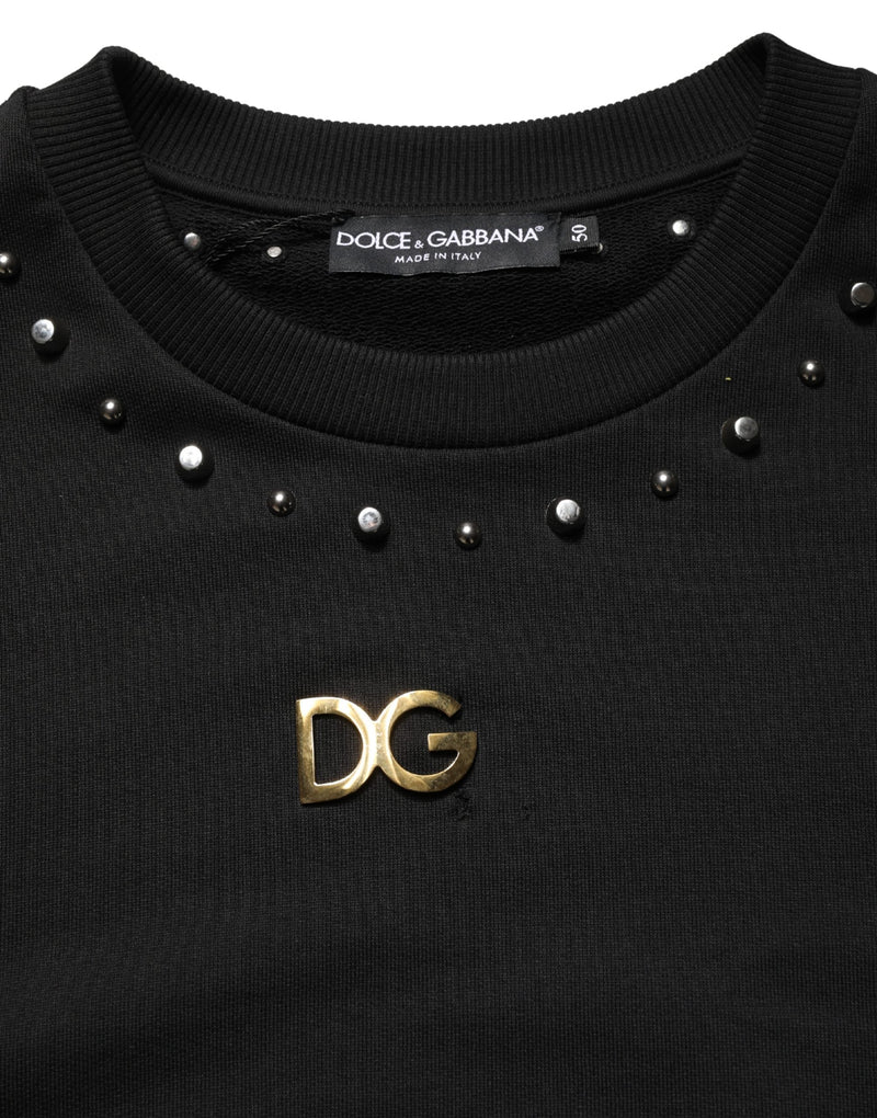 Dolce & Gabbana Zwart Katoenen Sweatshirt Met Versiering