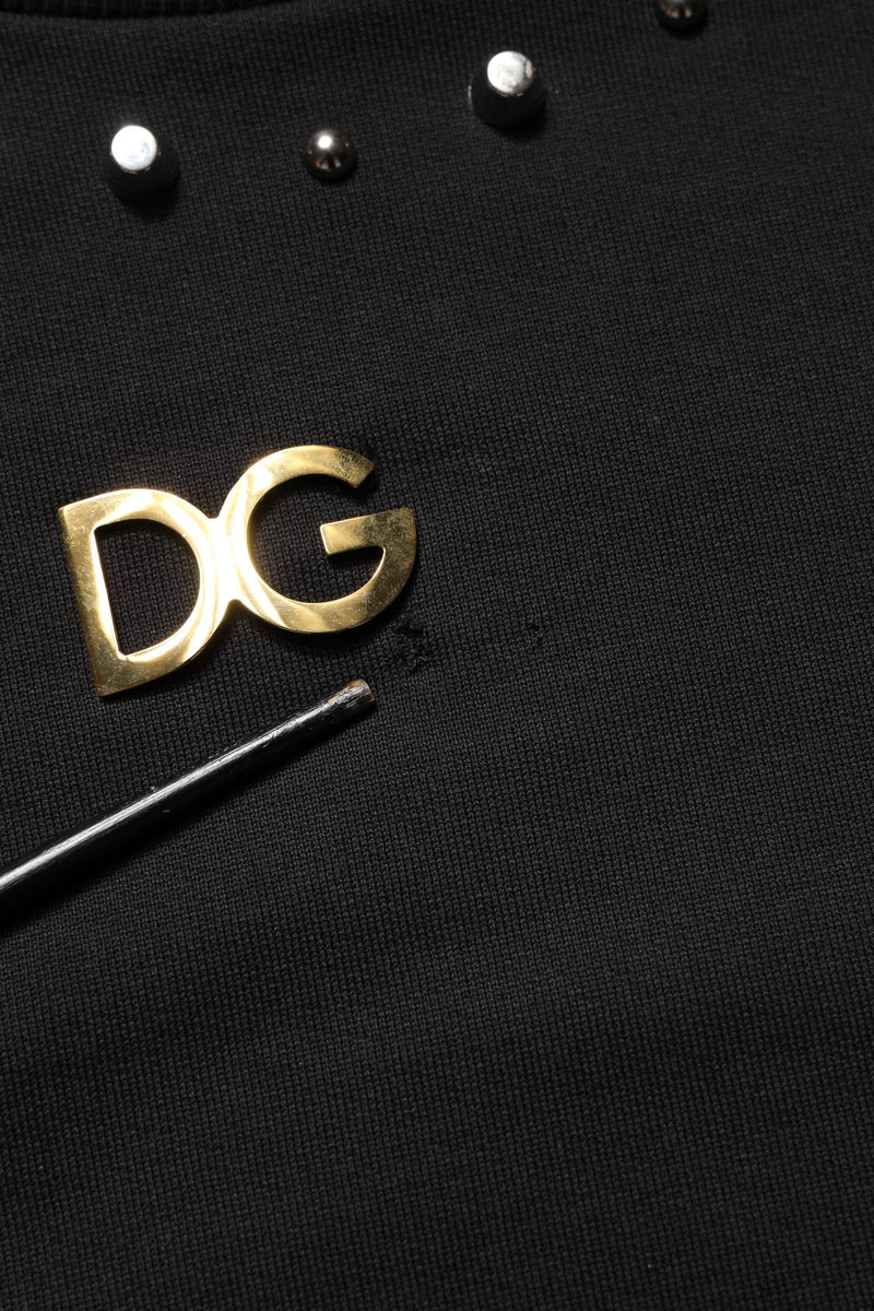 Dolce & Gabbana Zwart Katoenen Sweatshirt Met Versiering