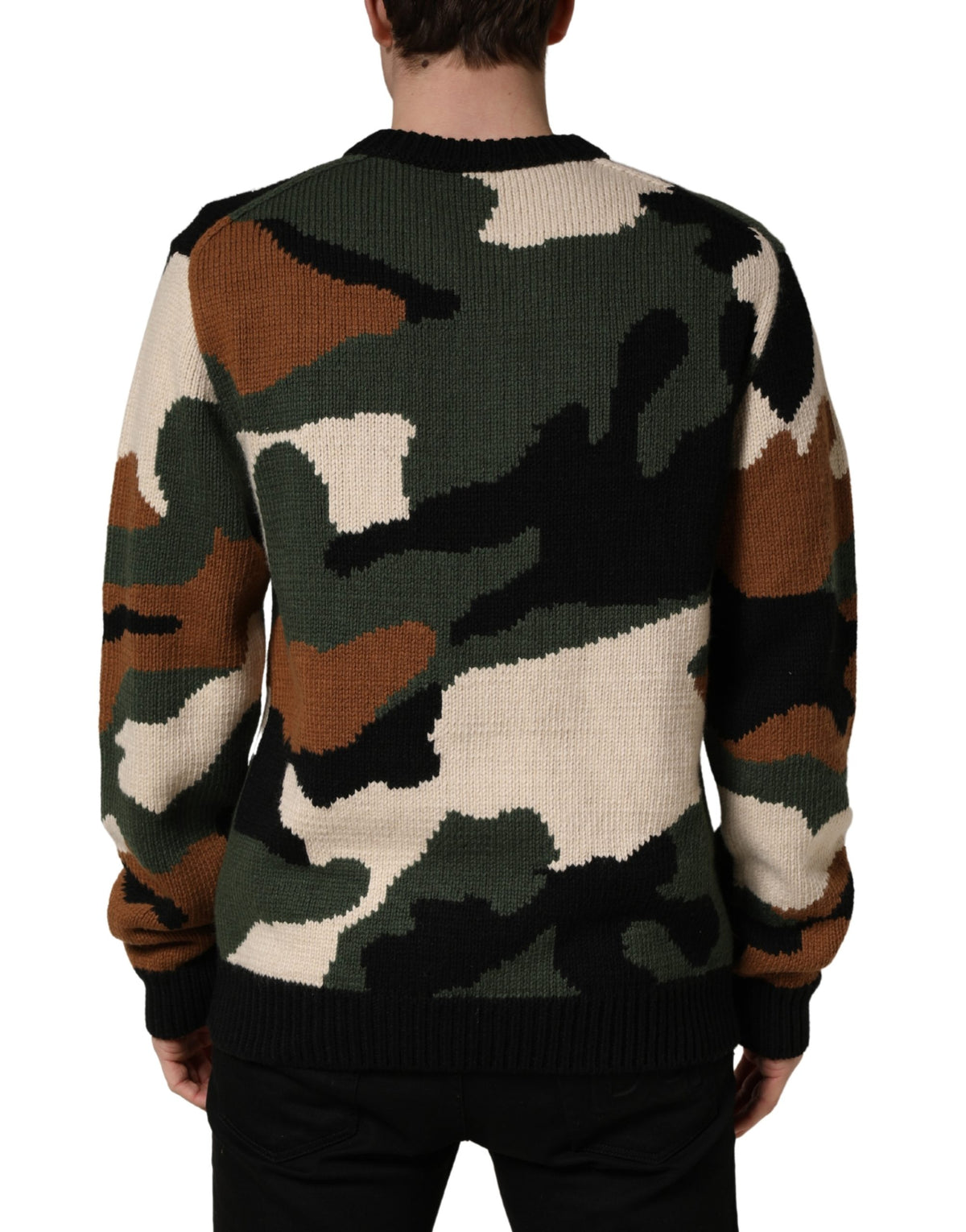 Pull Dolce & Gabbana multicolore en intarsia de camouflage