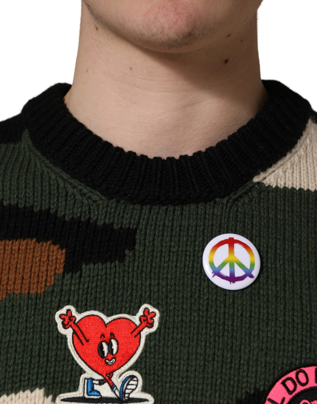 Pull Dolce & Gabbana multicolore en intarsia de camouflage