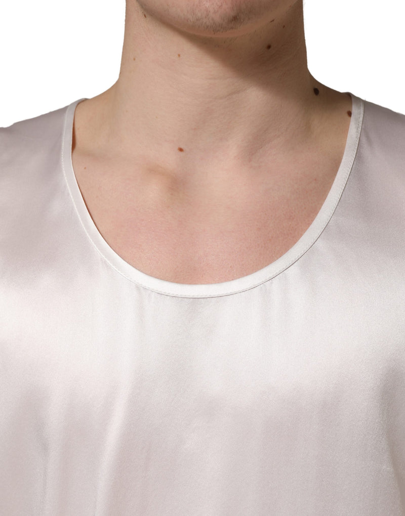 Dolce & Gabbana Wit Satijn Polyester Mouwloze Tanktop