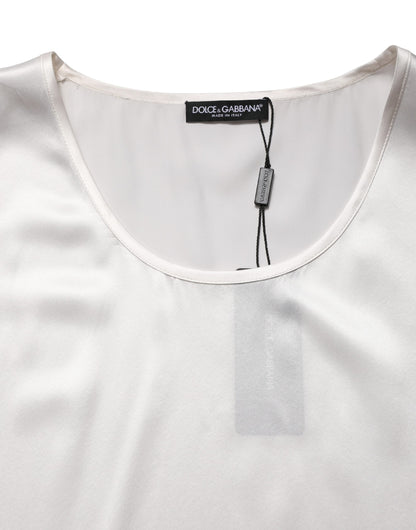 Débardeur Dolce & Gabbana blanc en satin et polyester sans manches