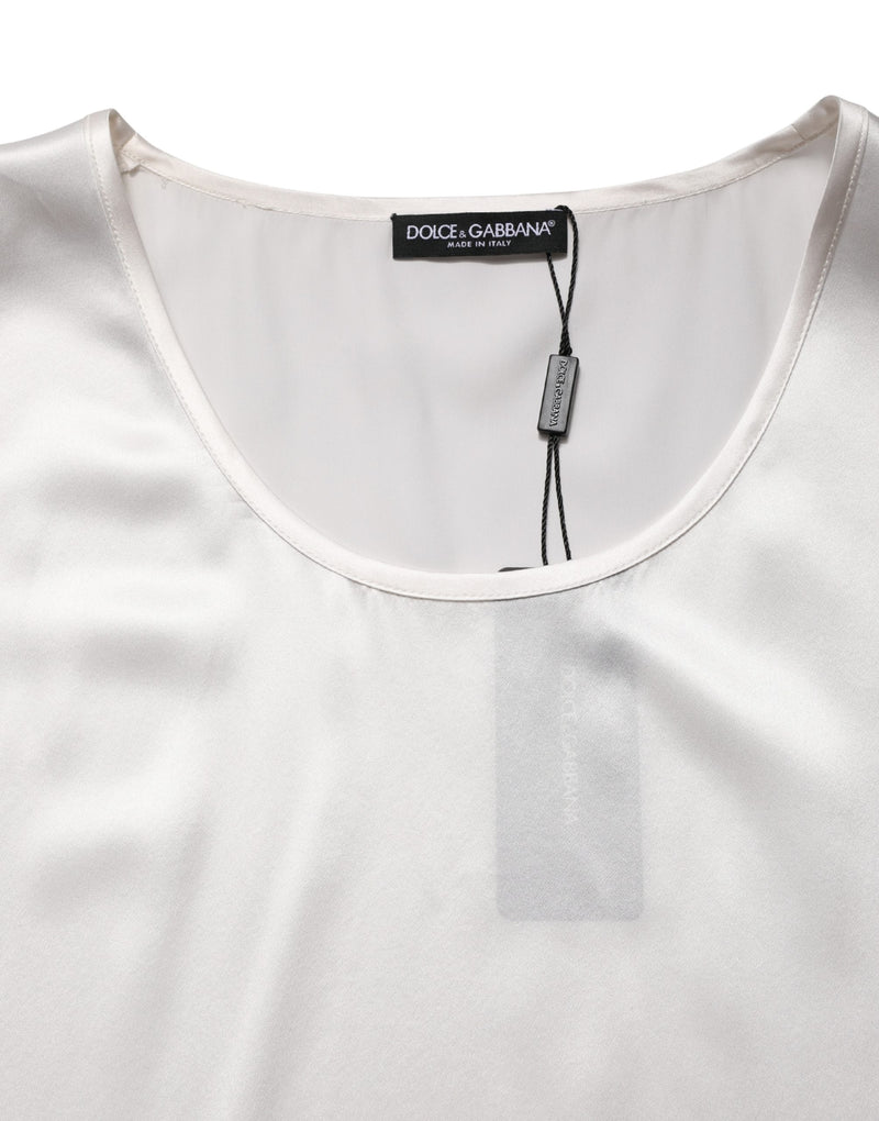 Dolce & Gabbana Wit Satijn Polyester Mouwloze Tanktop