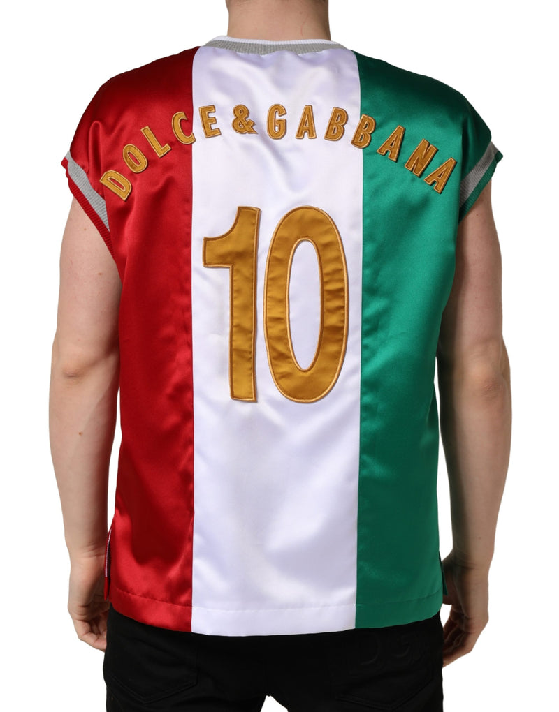 Dolce & Gabbana Multicolor Italia DG Logo Satijnen Tanktop