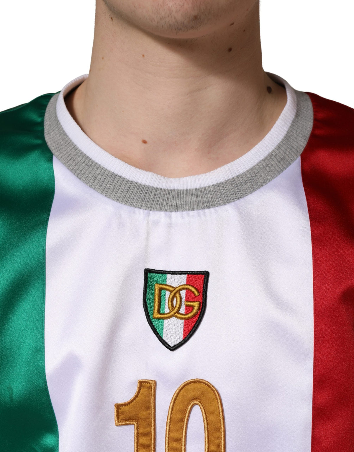 Débardeur en satin Dolce & Gabbana multicolore avec logo DG Italia