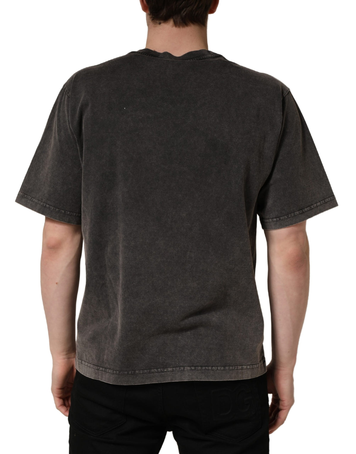 T-shirt col rond homme Dolce & Gabbana gris orné du logo