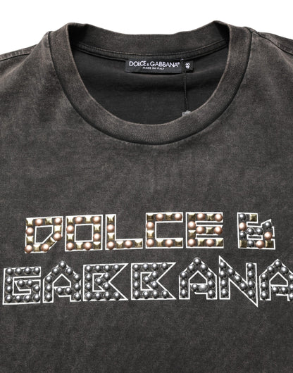 T-shirt col rond homme Dolce & Gabbana gris orné du logo