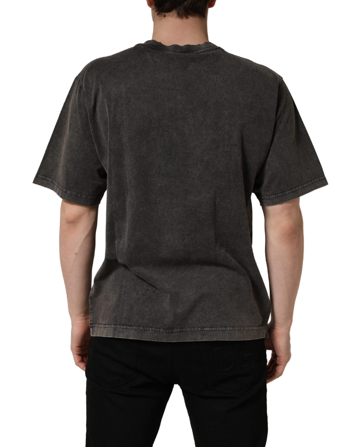 T-shirt col rond homme Dolce & Gabbana gris orné du logo