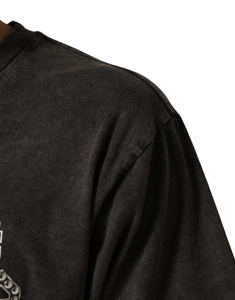 Dolce & Gabbana Grijs T-shirt met Ronde Hals voor Heren met Logo-versiering