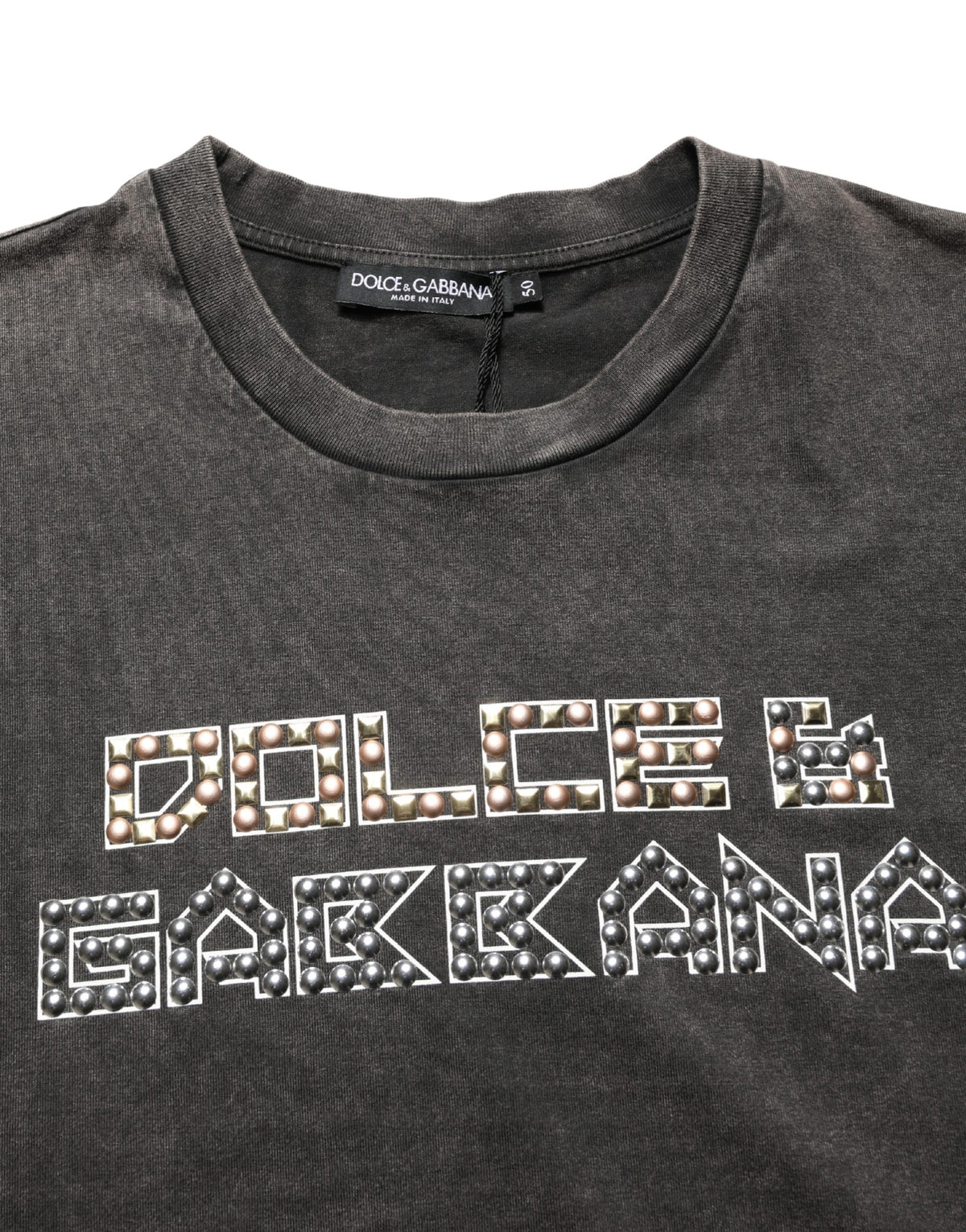 T-shirt col rond homme Dolce & Gabbana gris orné du logo