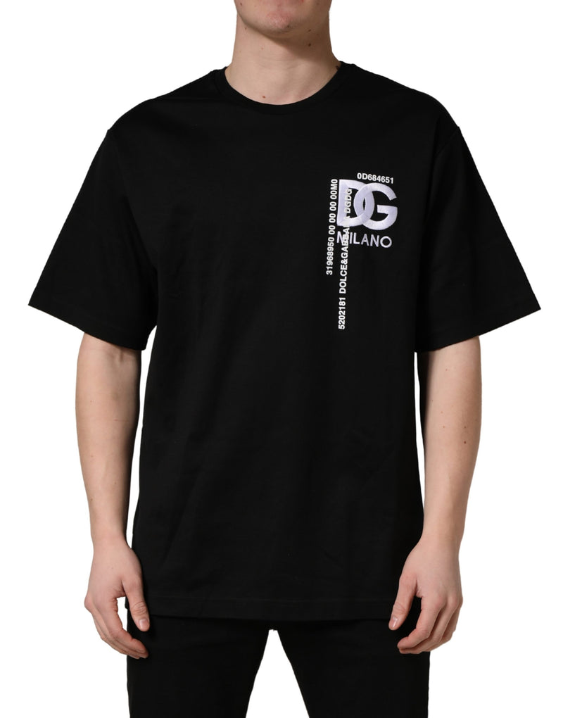 T-shirt col rond homme noir brodé du logo Dolce & Gabbana