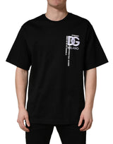 T-shirt col rond homme noir brodé du logo Dolce & Gabbana