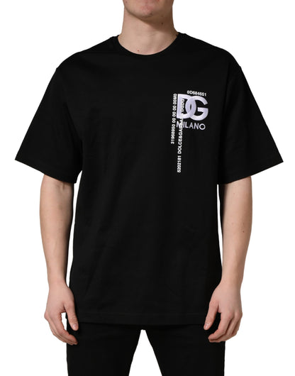 T-shirt col rond homme noir brodé du logo Dolce & Gabbana
