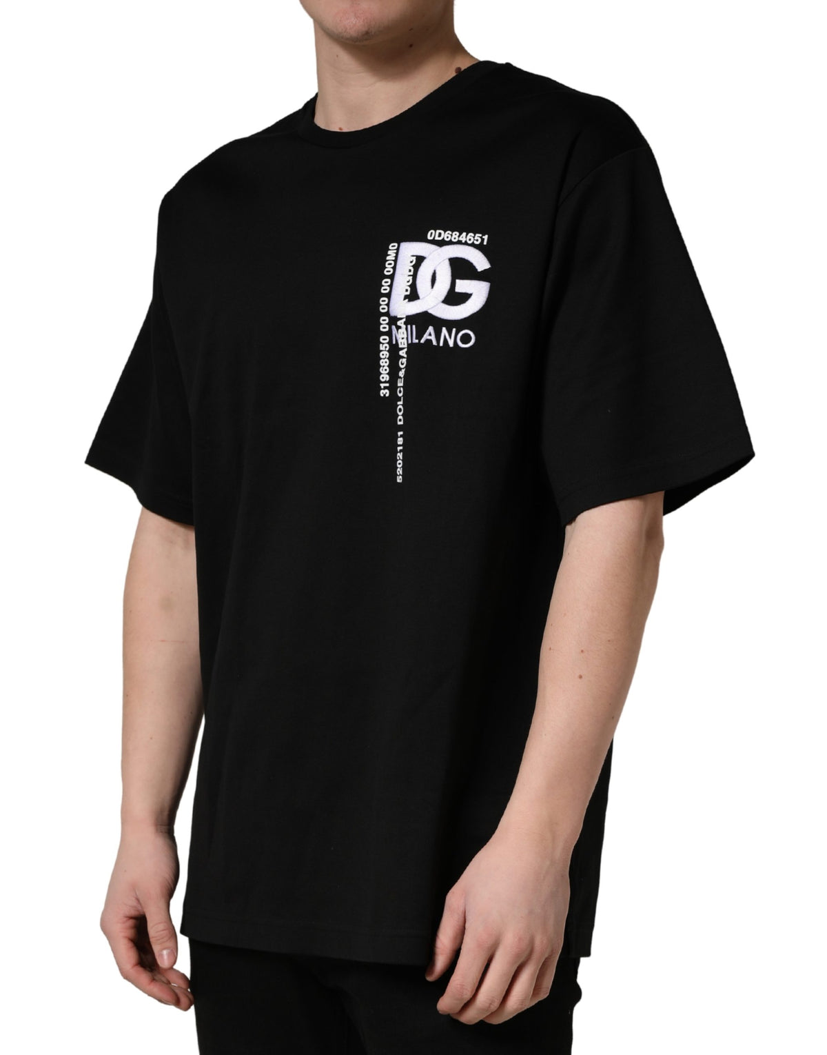 T-shirt col rond homme noir brodé du logo Dolce & Gabbana