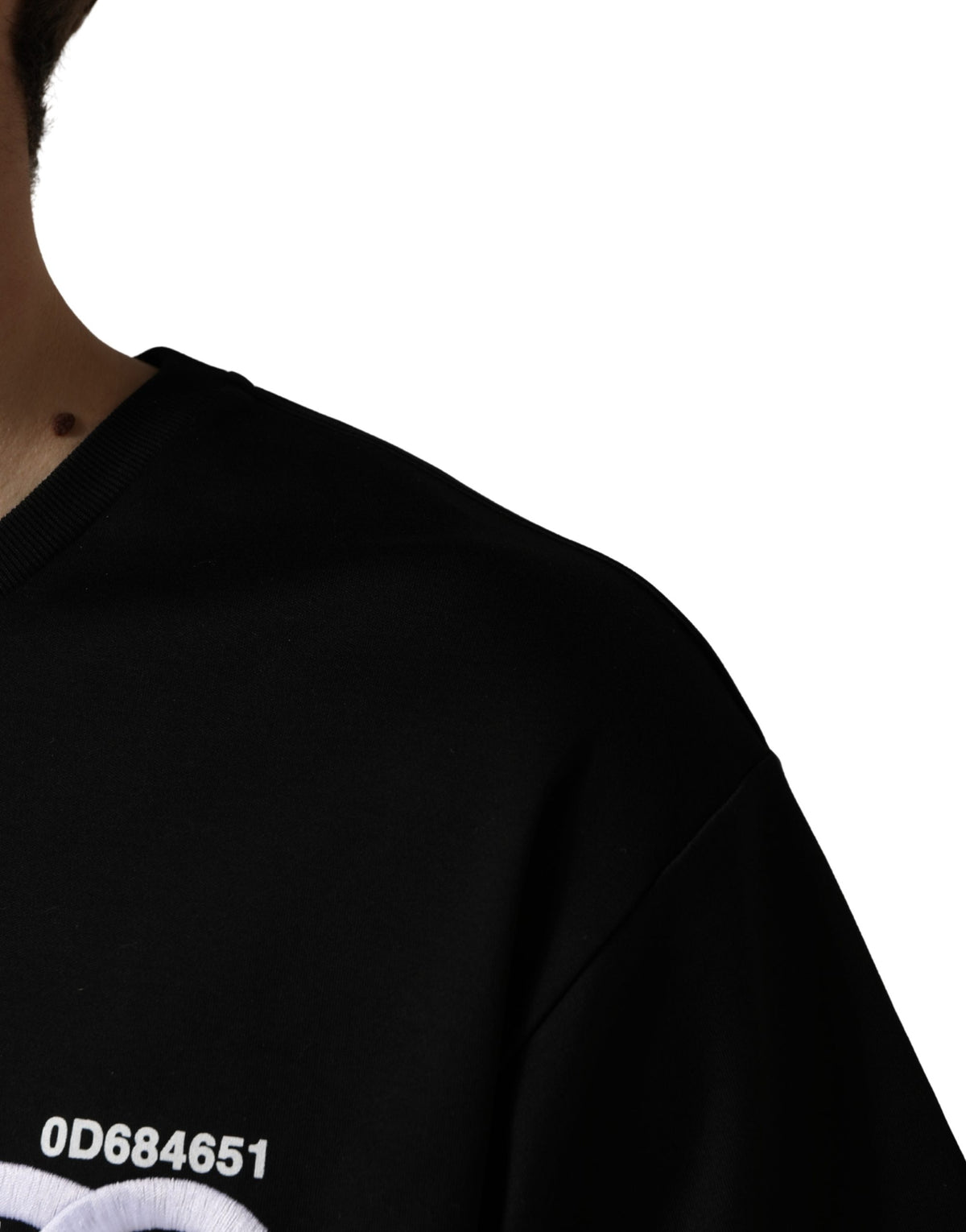 T-shirt col rond homme noir brodé du logo Dolce & Gabbana