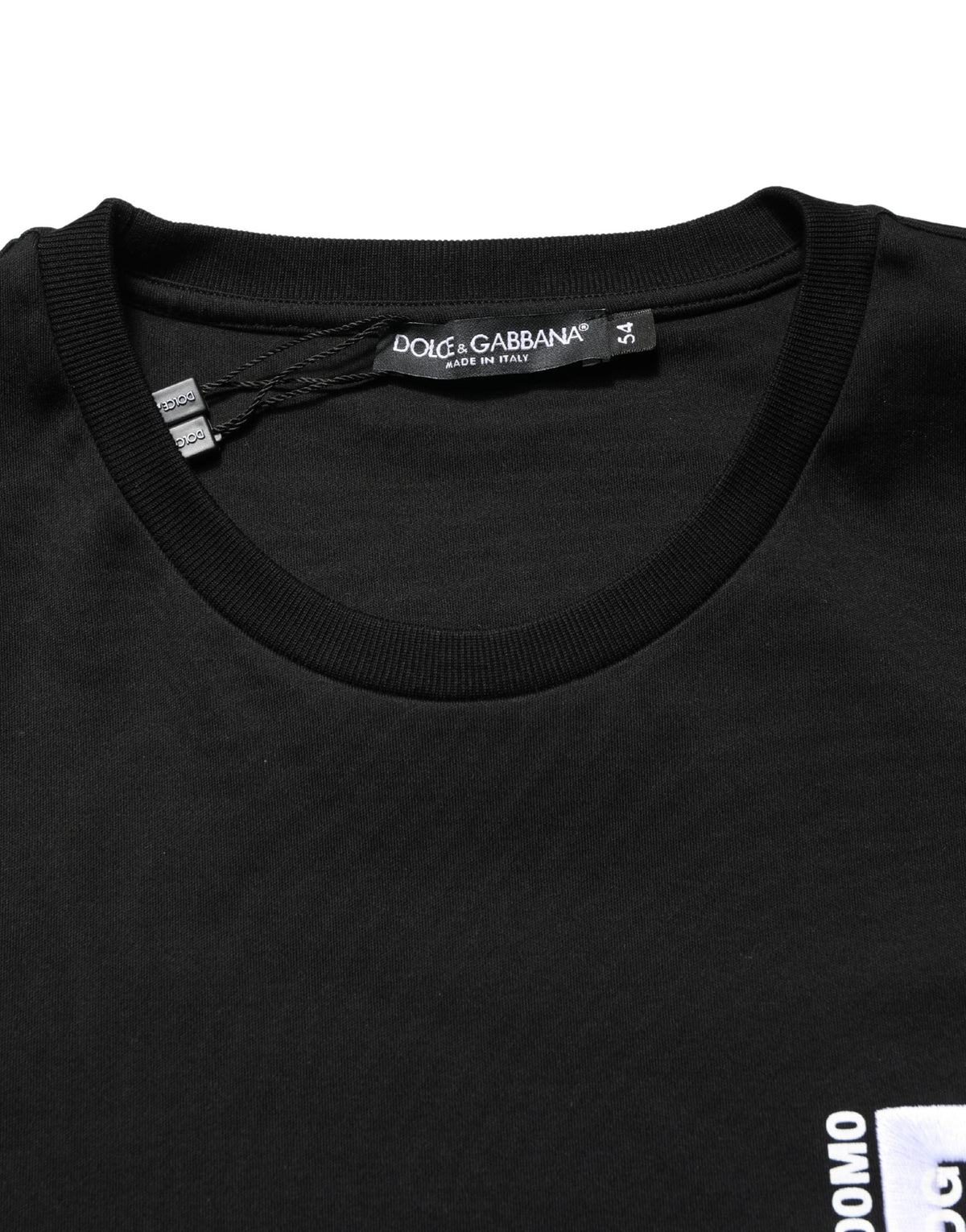 T-shirt col rond homme noir brodé du logo Dolce & Gabbana