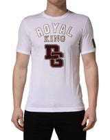 T-shirt col rond Dolce & Gabbana en coton blanc DG King Royal