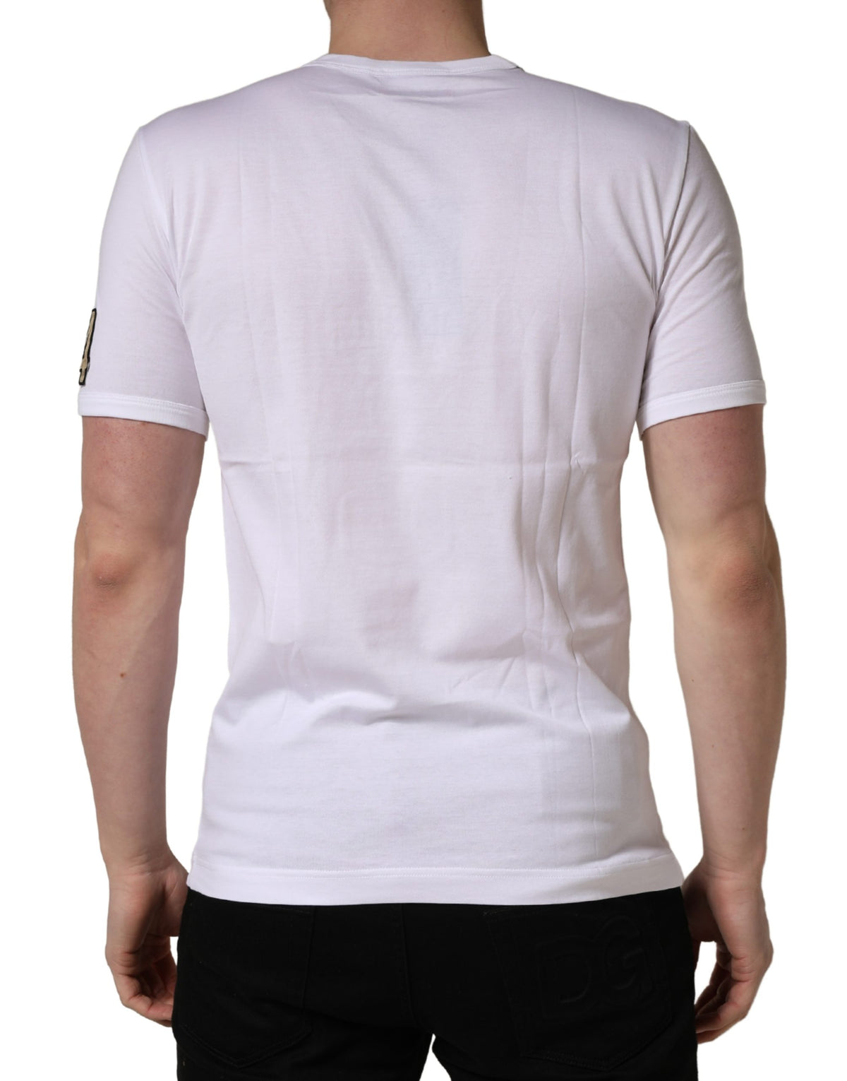 T-shirt col rond Dolce & Gabbana en coton blanc DG King Royal