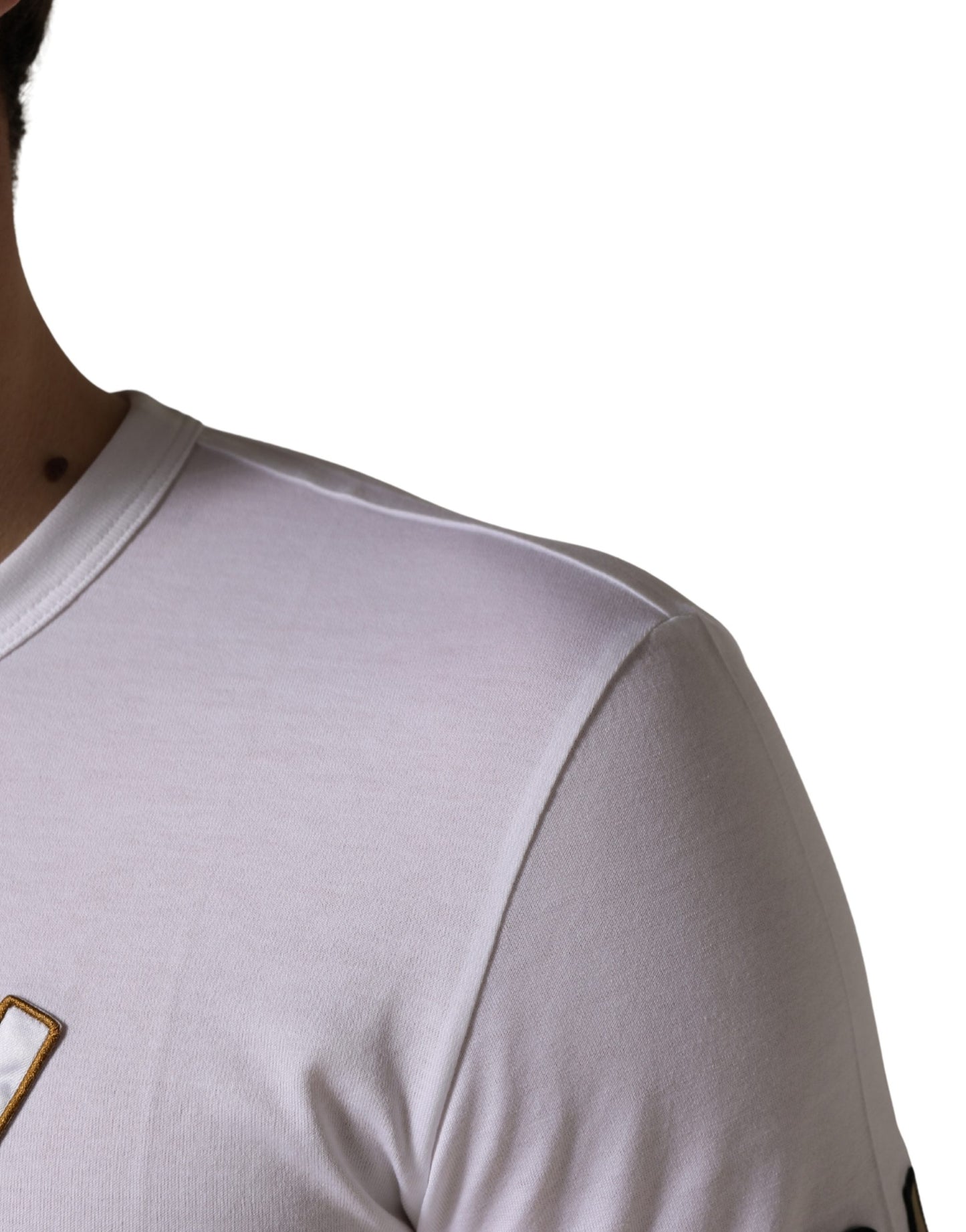 T-shirt col rond Dolce & Gabbana en coton blanc DG King Royal