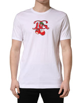 T-shirt Dolce & Gabbana blanc en coton à col rond DG Cerises