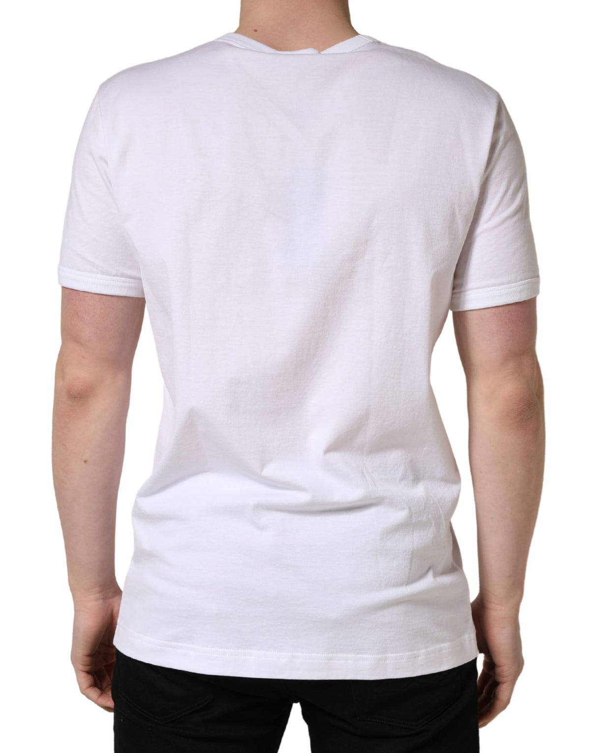 T-shirt Dolce & Gabbana blanc en coton à col rond DG Cerises