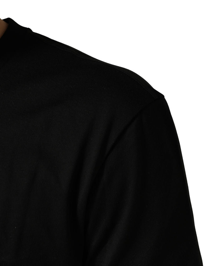 +39 MASQ Black Logo DG Print Cotton Crew Neck T-shirt
