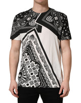T-shirt en coton à col rond et bandana noir et blanc Dolce & Gabbana