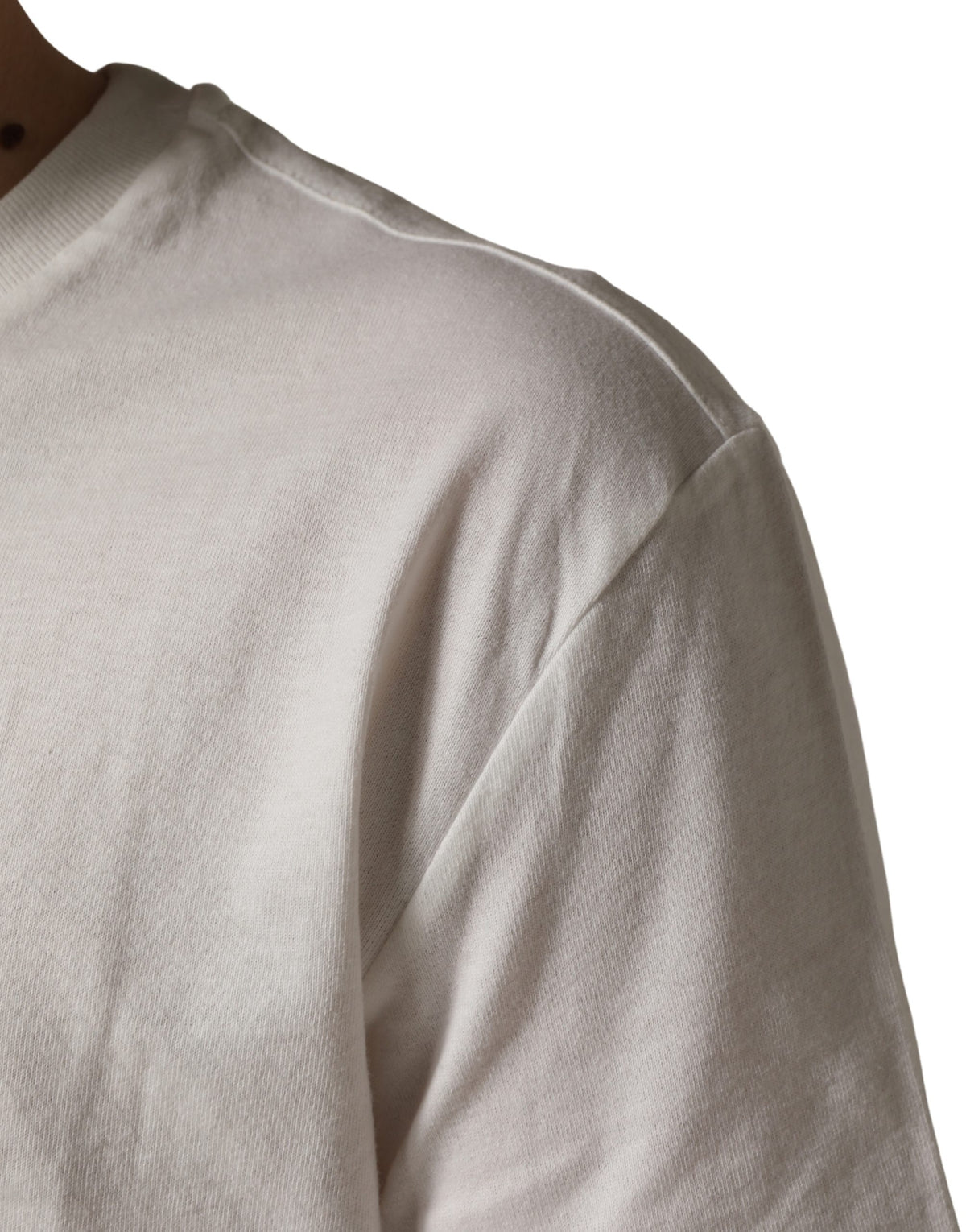 T-shirt à col rond pour homme en coton blanc avec écusson logo Dolce & Gabbana