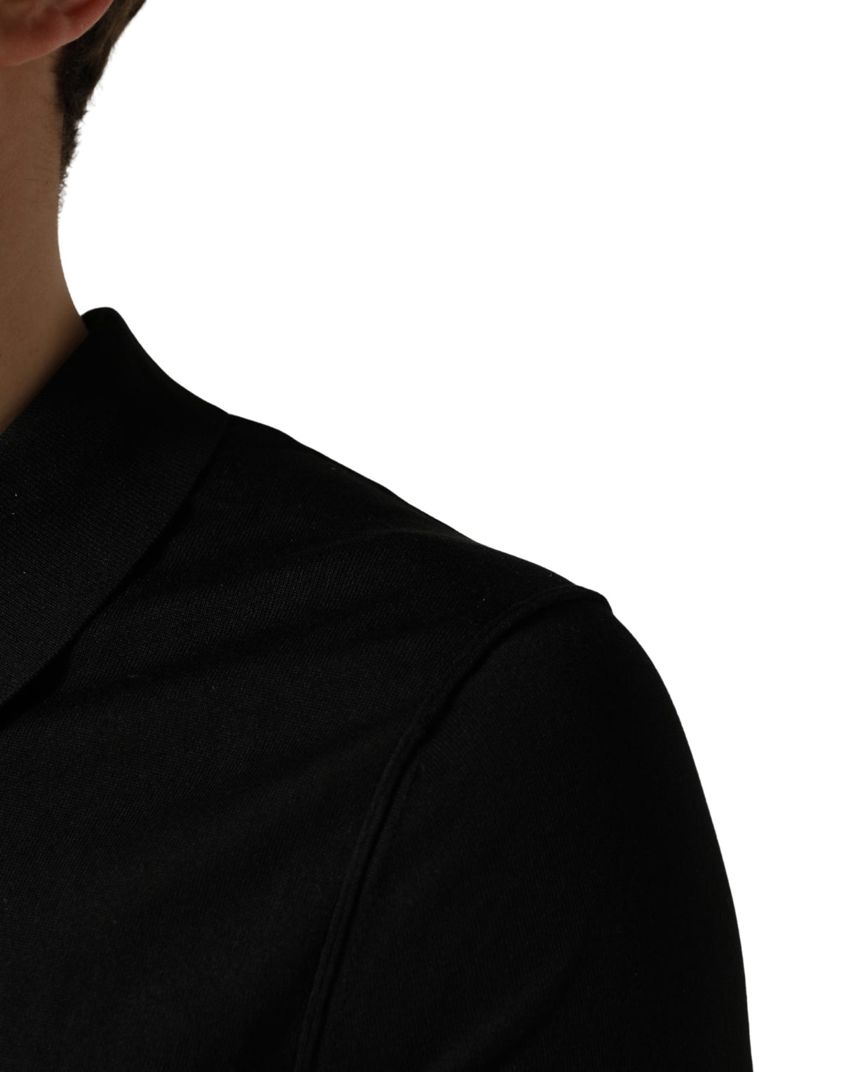 Polo à manches courtes Dolce & Gabbana en laine noire pour homme