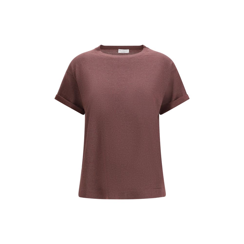 Brunello Cucinelli Bordeaux Nylon T-Shirt - Elegant Casual Wear