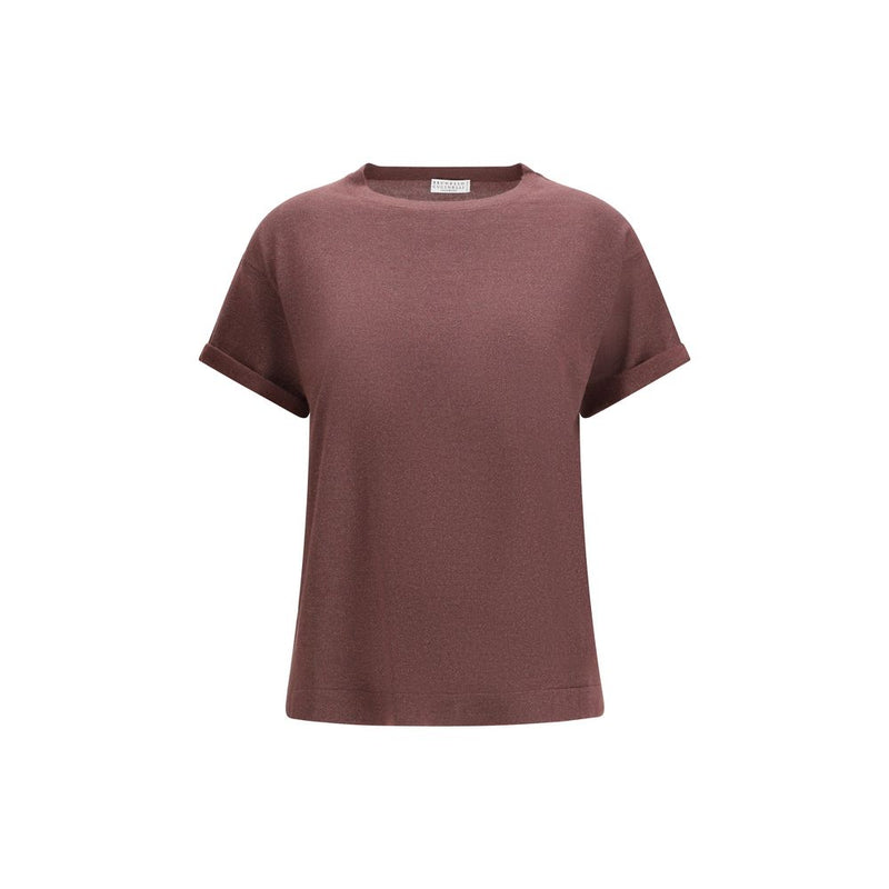 Brunello Cucinelli Bordeaux Nylon T-Shirt - Elegant Casual Wear