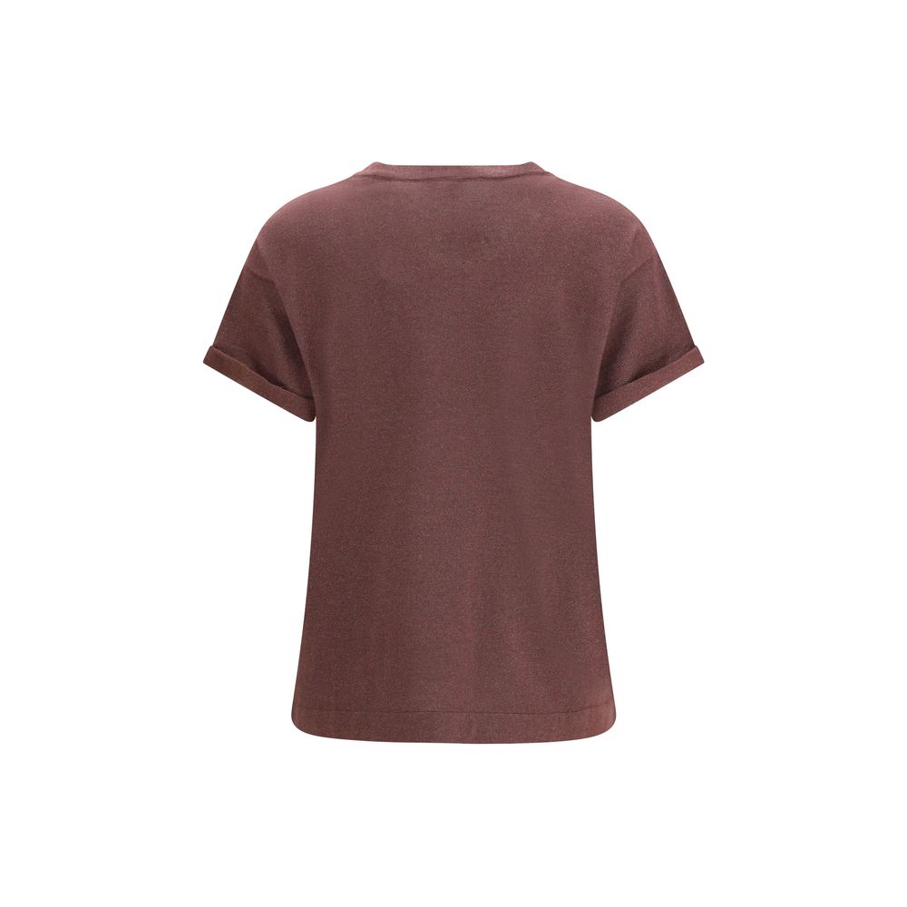 Brunello Cucinelli Bordeaux Nylon T-Shirt - Elegant Casual Wear